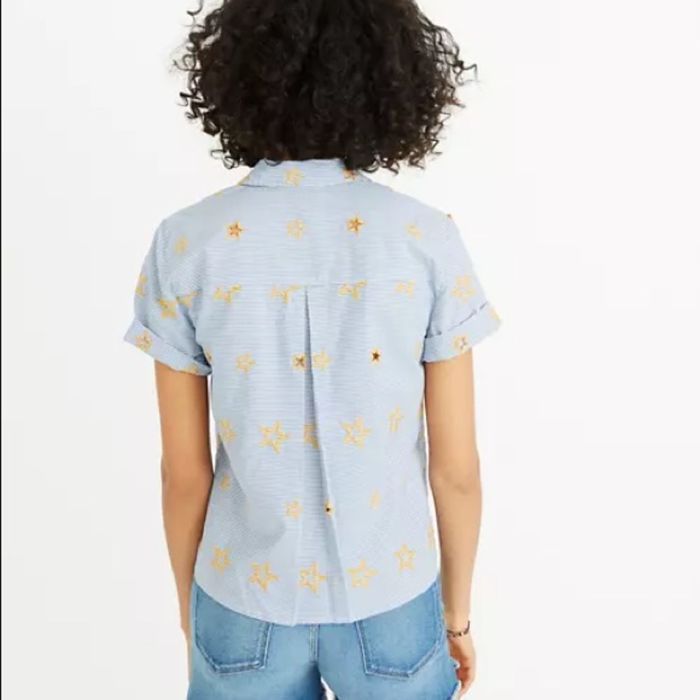 MADEWELL Star Embroidered Striped Shirt